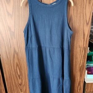 Ava & Viv Textured Navy Midi Dress